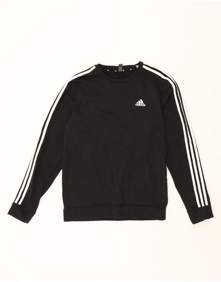 ADIDAS Mens Sweatshirt Jumper Small Black Polyester Vintage Adidas and Second-Hand Adidas from Messina Hembry 