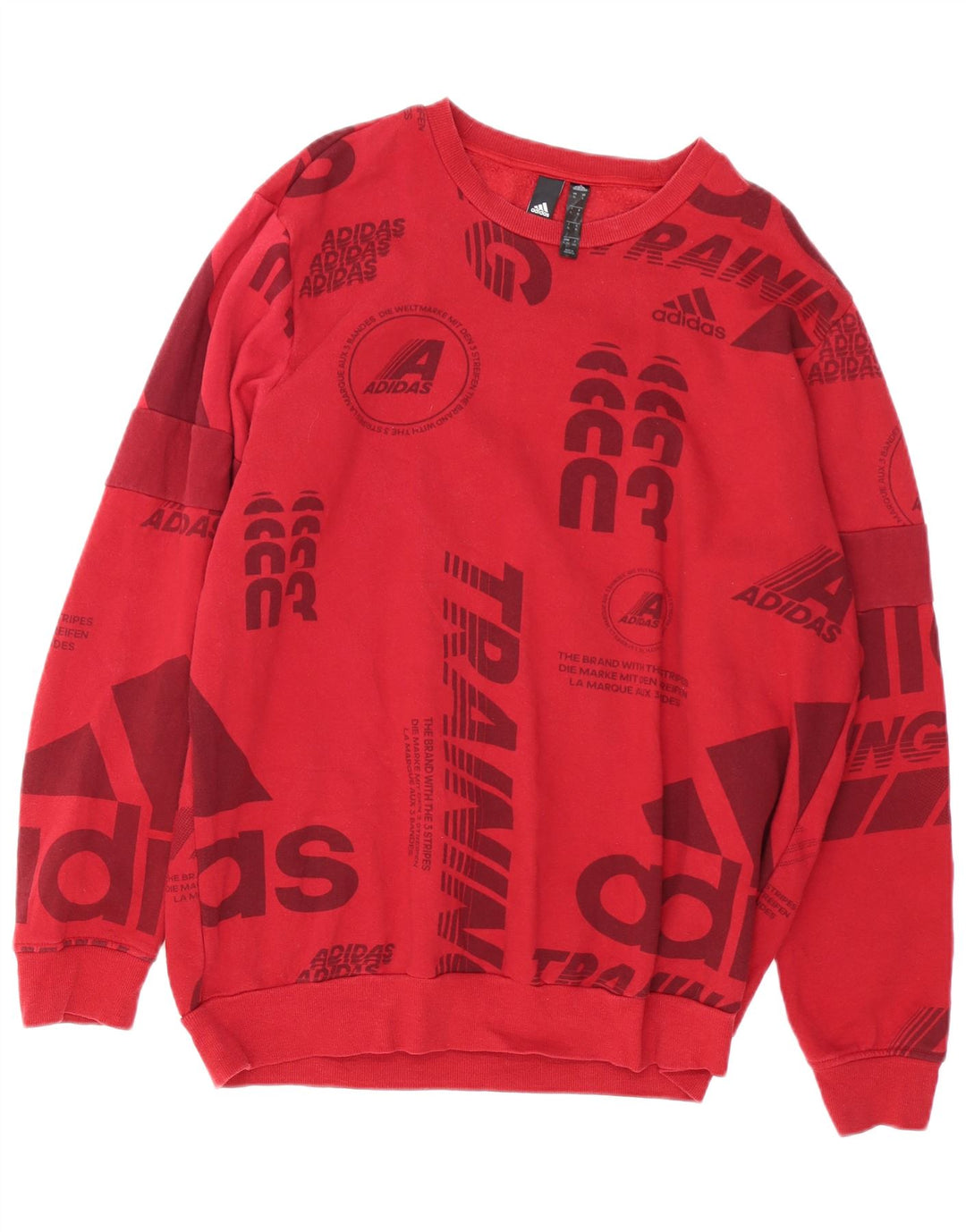 Adidas Hombre Graphic Sudadera Jumper XL Rojo Algodón