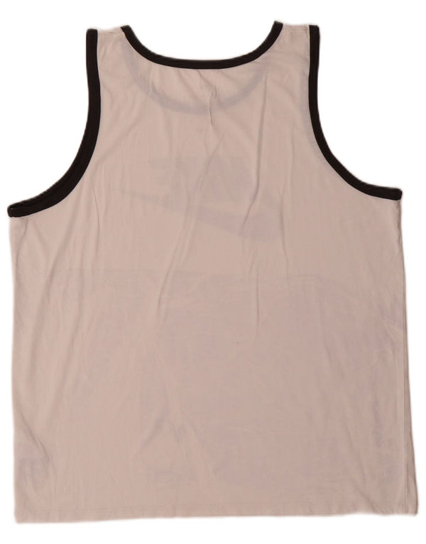 Nike Camiseta sin mangas con gráfico de corte atlético para hombre, poliéster blanco grande