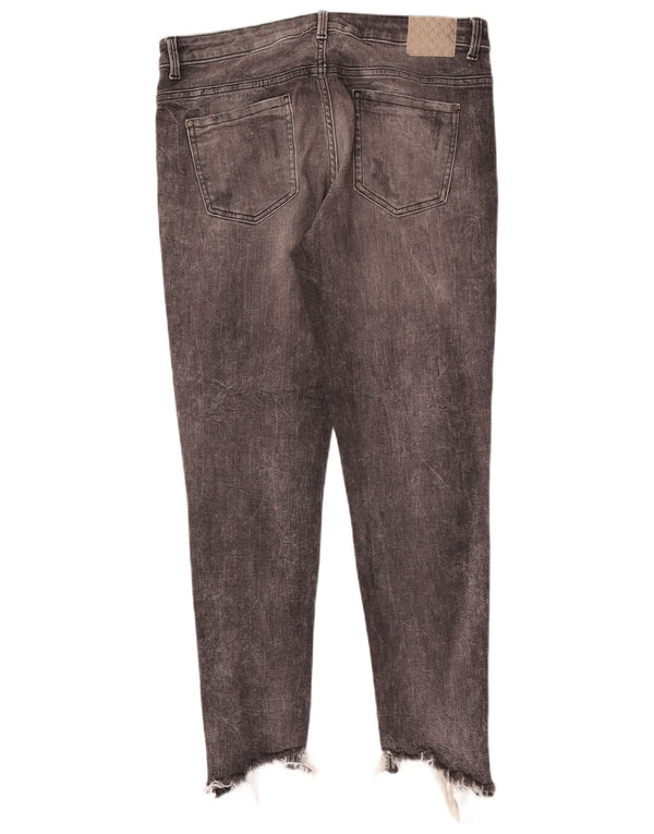 Zara Jeans Ajustados Desgastados para Mujer EU 40 Medium W30 L27 Algodón Gris