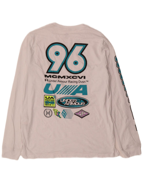 Under Armour Camiseta gráfica de manga larga para hombre de algodón blanco grande
