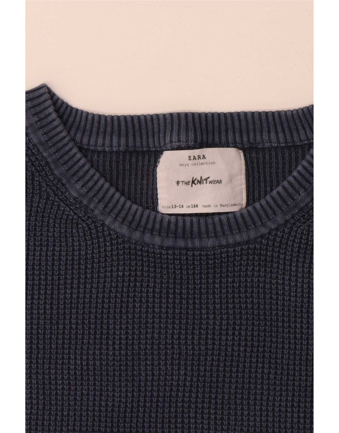Zara Jersey Cuello Redondo Niño 13-14 Años Azul Marino
