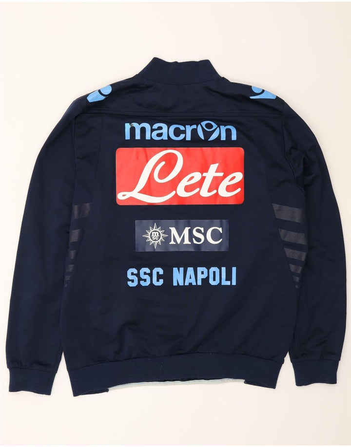 Macron Mens Graphic Pullover Chándal Top Grande Azul Marino Colorblock