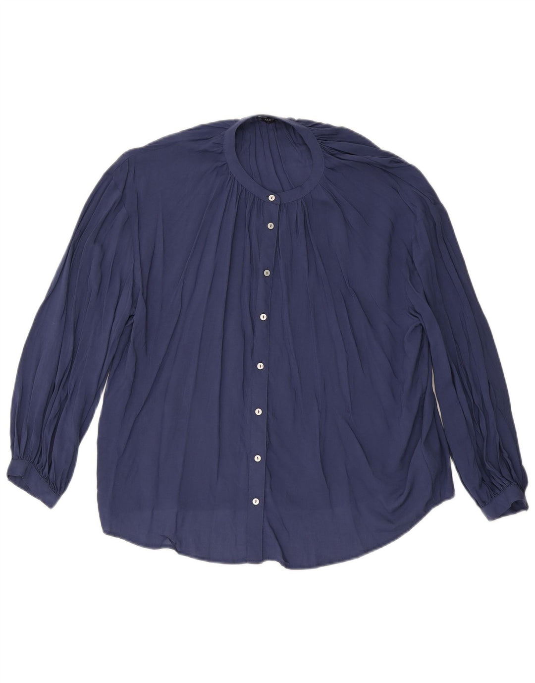 Marks & Spencer Blusa para mujer UK 44 Grande Viscosa azul marino