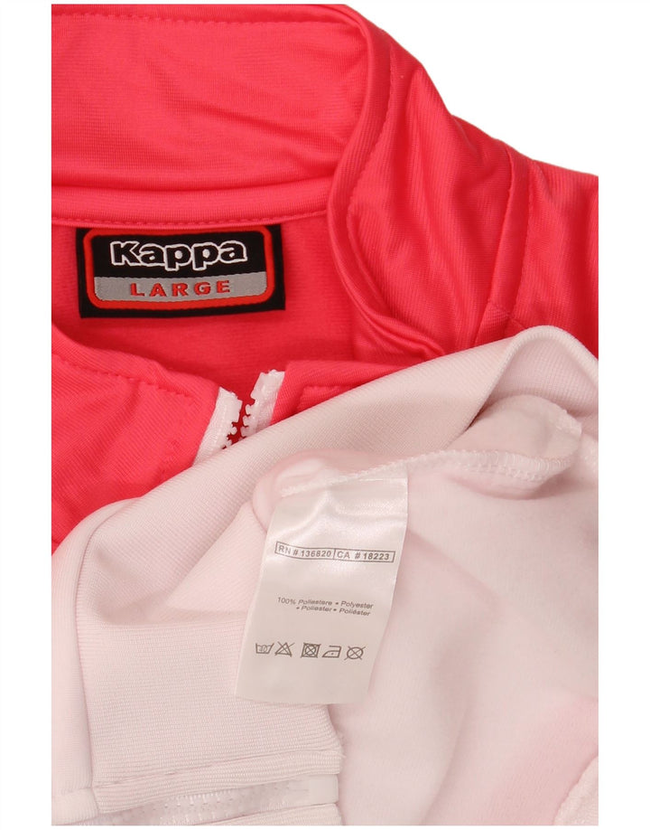 Kappa Mujer Gráfico Chándal Top Chaqueta UK 40 Grande Rojo Colorblock