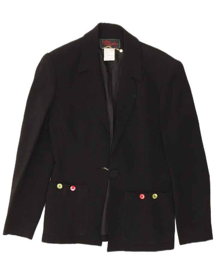 Lolita Lempicka Chaqueta tipo blazer de 1 botón para mujer UK 42 Mediana Acetato negro