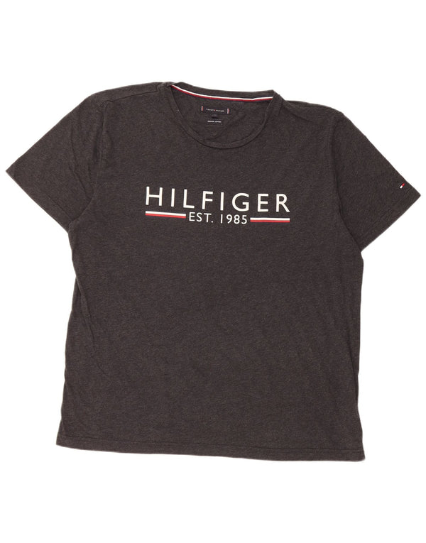 Tommy Hilfiger Camiseta gráfica para hombre Top 2XL Algodón gris