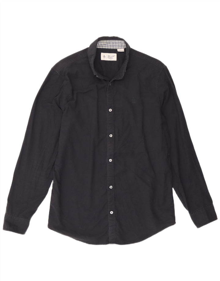 Camisa Penguin Hombre Mediana Algodón Negro