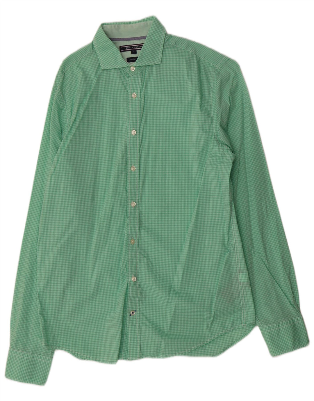Camisa Tommy Hilfiger Hombre Pequeño Algodón Vichy Verde