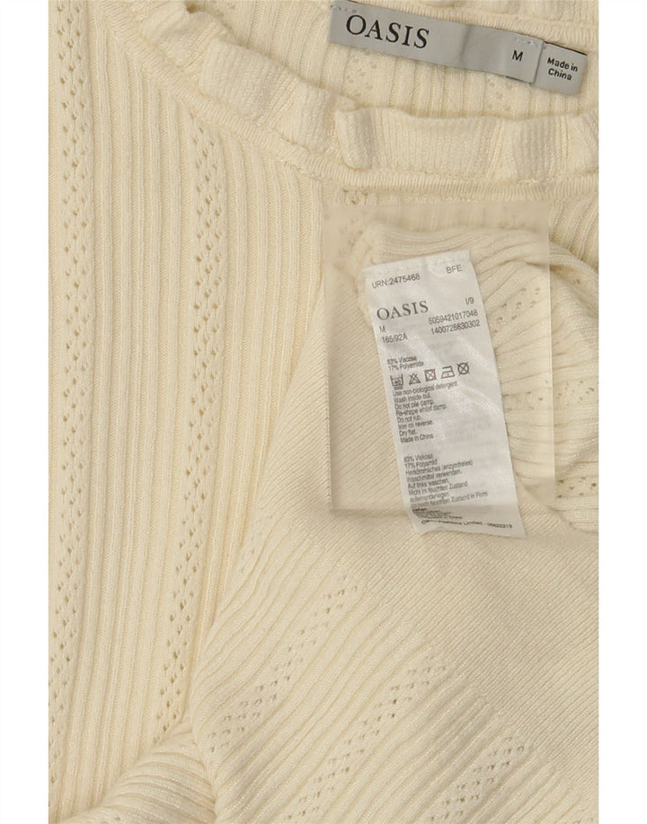 Oasis Mujer Top Manga Larga UK 40 Medio Off White Viscosa