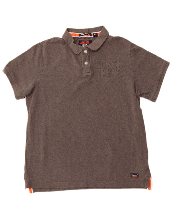 SUPERDRY Polo gráfico para hombre 3XL Algodón gris