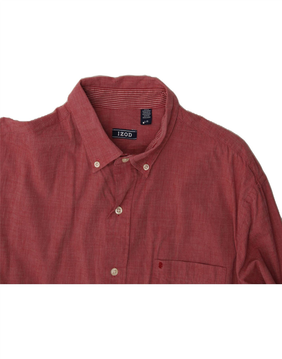 IZOD Mens Shirt Large Red Cotton Vintage Izod and Second-Hand Izod from Messina Hembry 