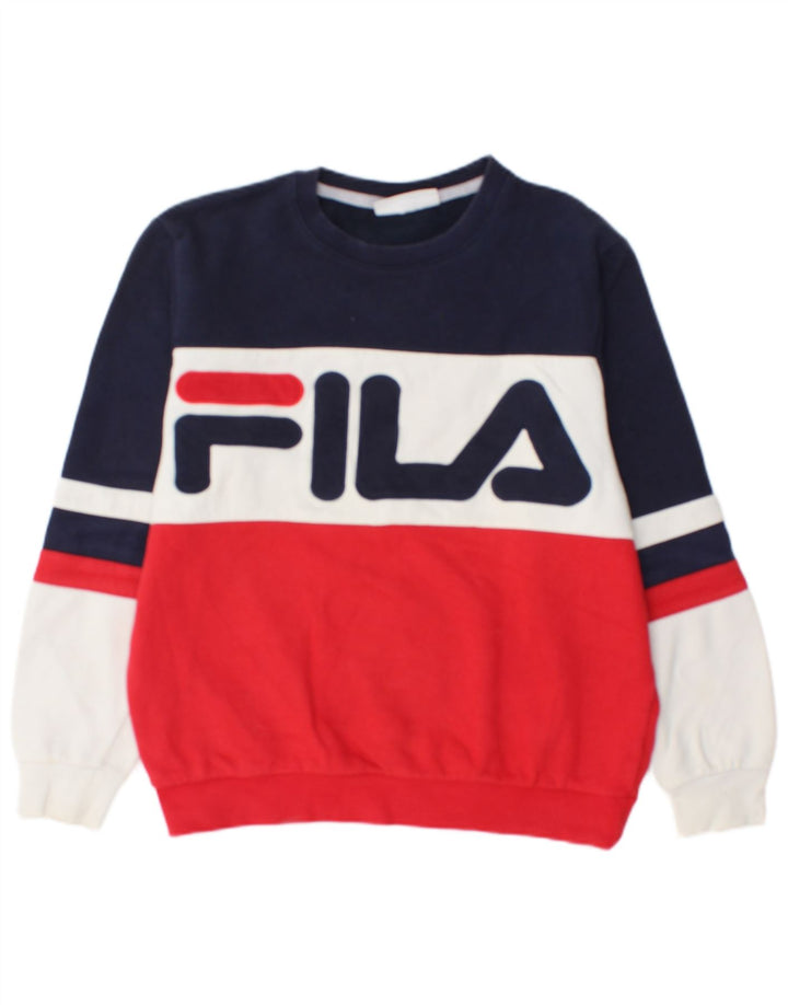 Fila Hombre Graphic Sudadera Jumper Small Multicolor Colorblock Algodón