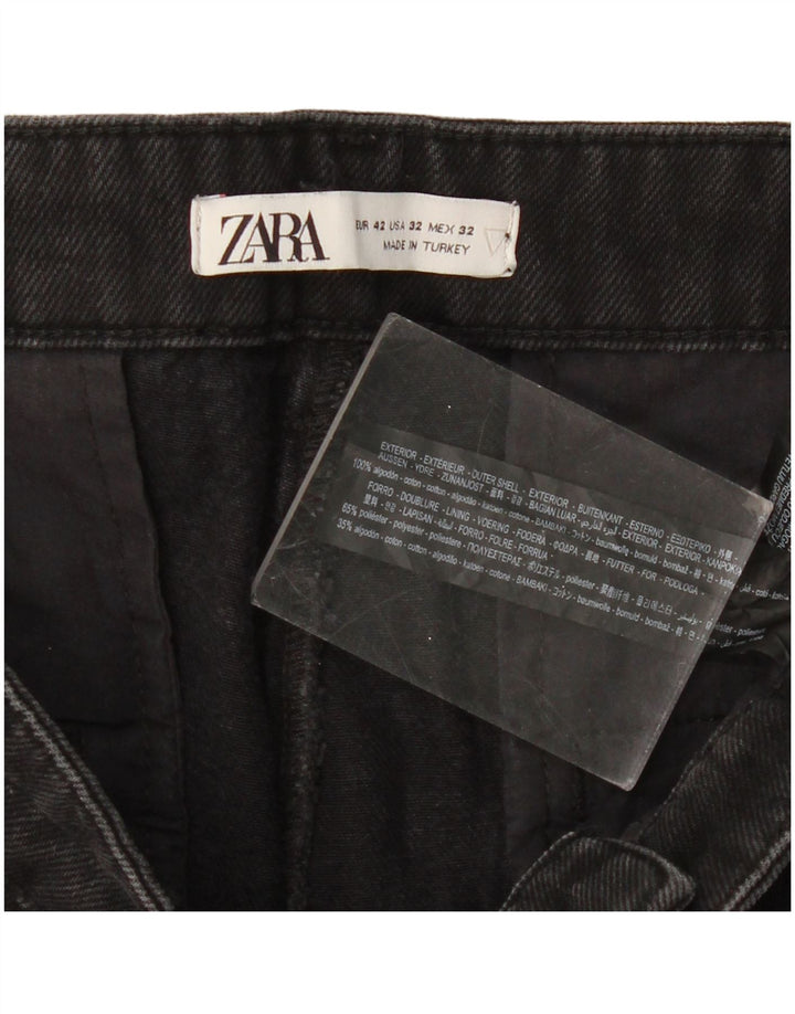 ZARA Vaqueros ajustados para hombre EU 42 Large W32 L27 Algodón negro