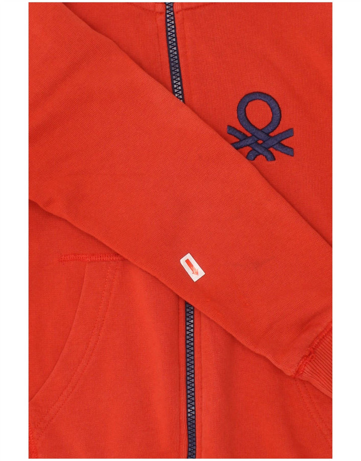 BENETTON Chaqueta de Chándal para Niños 6-7 Años Small Rojo Algodón
