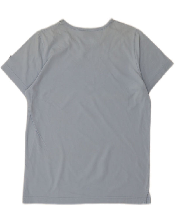 CHAMPION Womens Graphic T-Shirt Top UK 14 Medium Blue Cotton