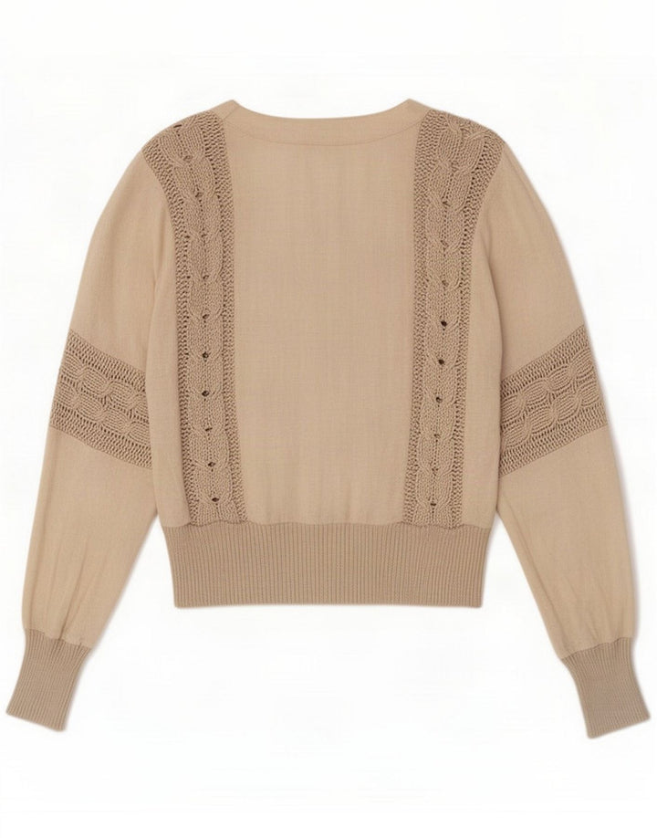 Blusa camisera vintage para mujer IT 44 Lino beige medio