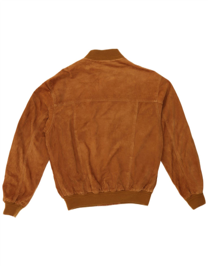 Vintage hombres ante bomber chaqueta IT 54 2XL cuero marrón