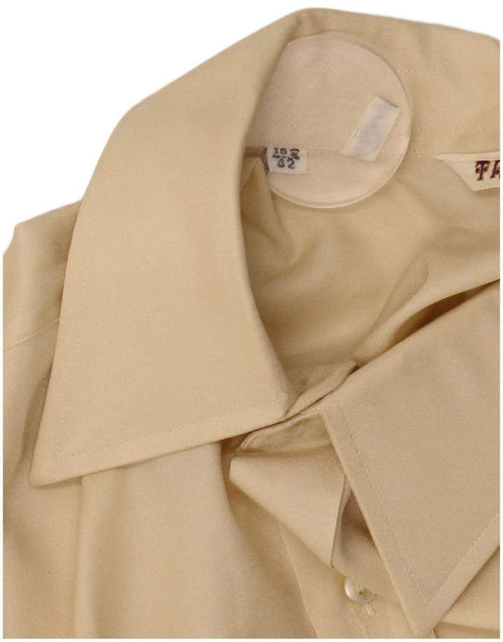 Camisa vintage para hombre talla 42 16 1/2 grande amarilla