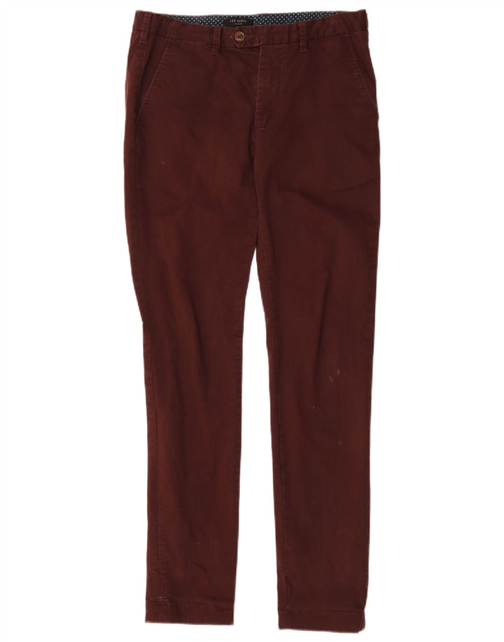 Pantalones de traje ajustados para hombre de Ted Baker W30 L31 Algodón marrón