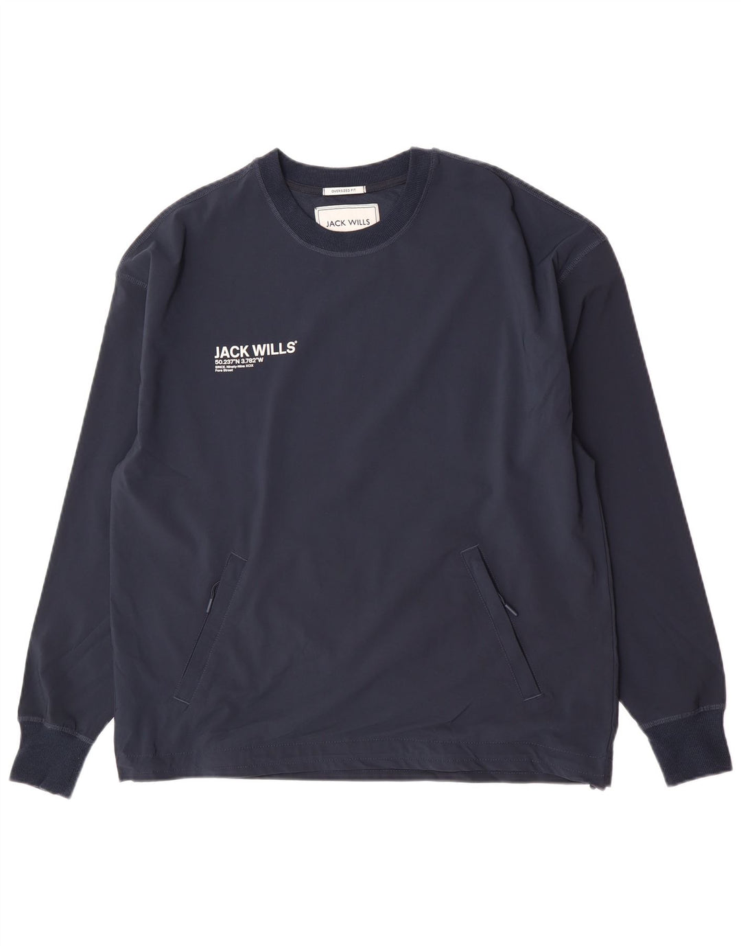 Jack Wills Hombre Sudadera De Gran Tamaño Jersey Jersey Medio Azul Marino Poliéster