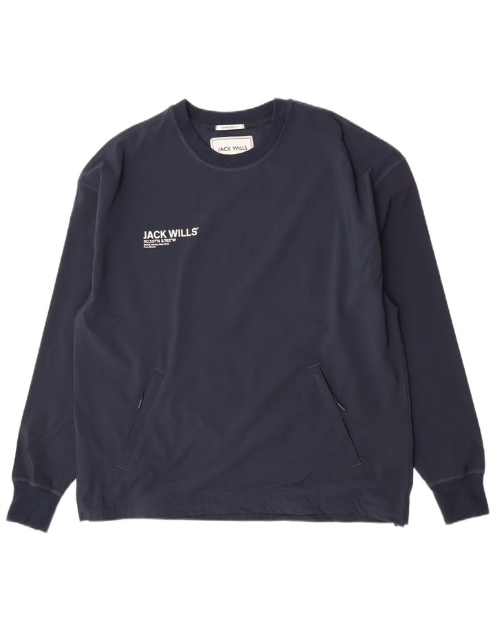 Jack Wills Hombre Sudadera De Gran Tamaño Jersey Jersey Medio Azul Marino Poliéster