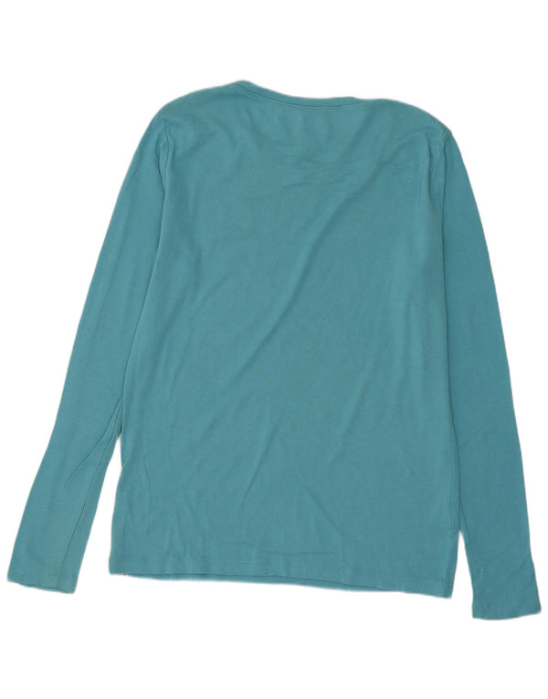 Eddie Bauer Top para mujer de manga larga UK 44 Algodón azul grande