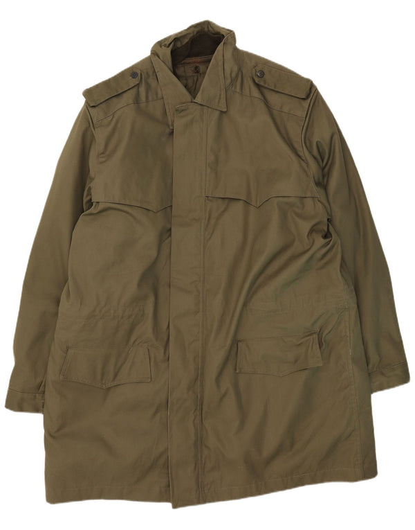 Vintage hombres gabardina Reino Unido 46 3XL Caqui
