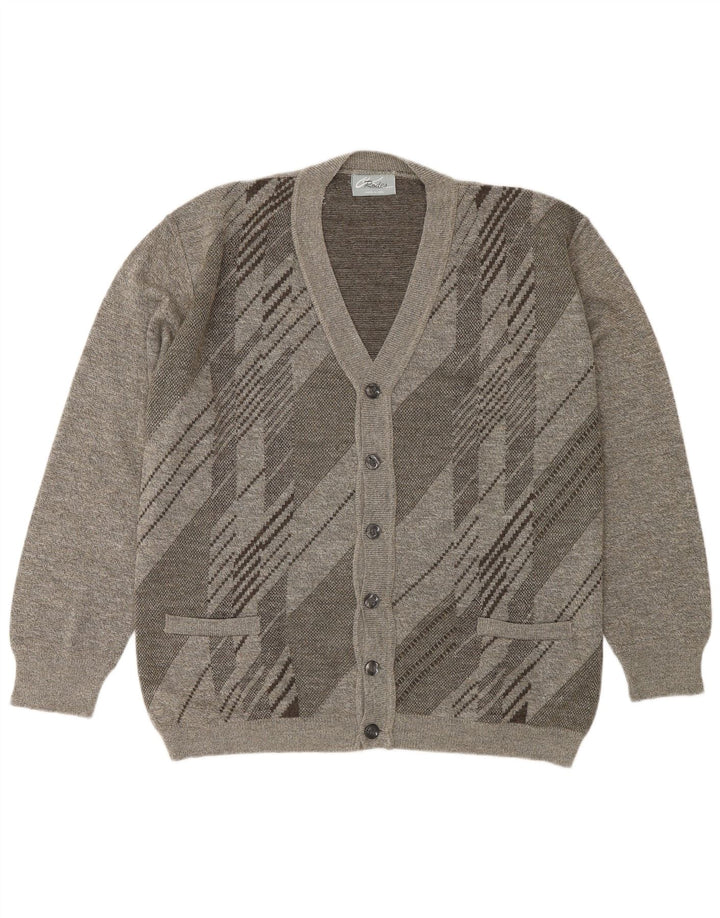 Rodes Cárdigan Hombre XL Lana Geométrica Gris