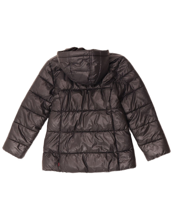 Levi's Chaqueta acolchada con capucha para niña 9-10 años Negro Poliéster