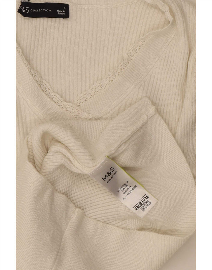Marks & Spencer Camiseta para mujer Top UK 8 Small Off White Acrílico