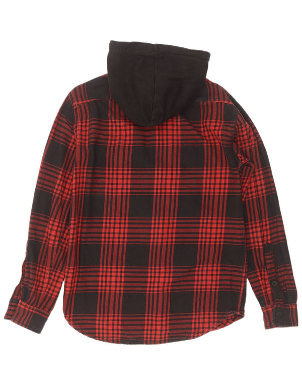 Zara Hombre Camisa De Franela De Ajuste Relajado Lumberjack Algodón A Cuadros Rojo Medio