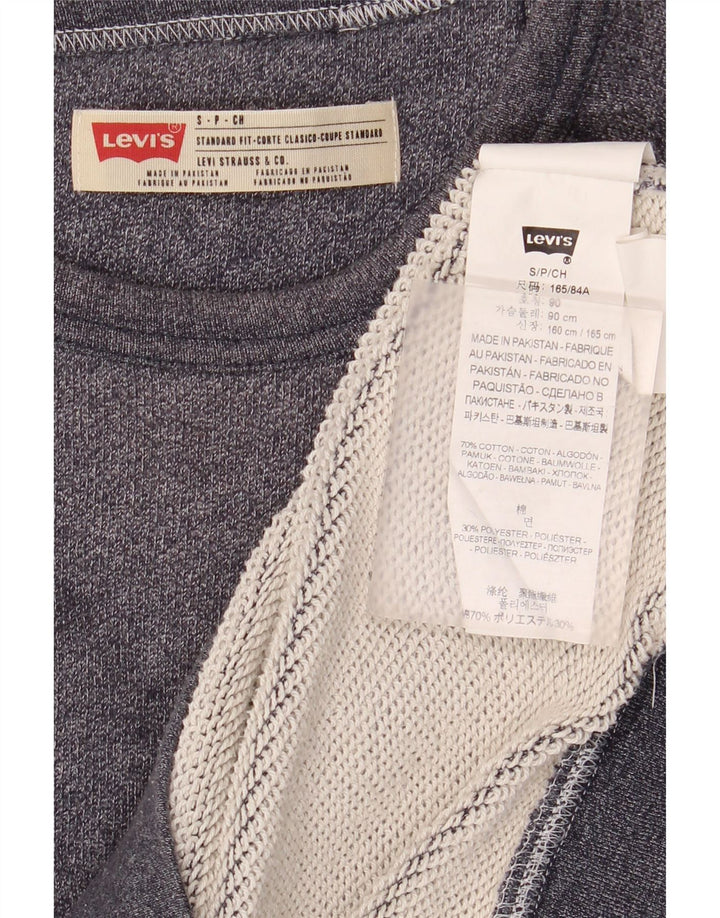 Levi's Sudadera de corte estándar para hombre, jersey pequeño de algodón moteado en azul marino