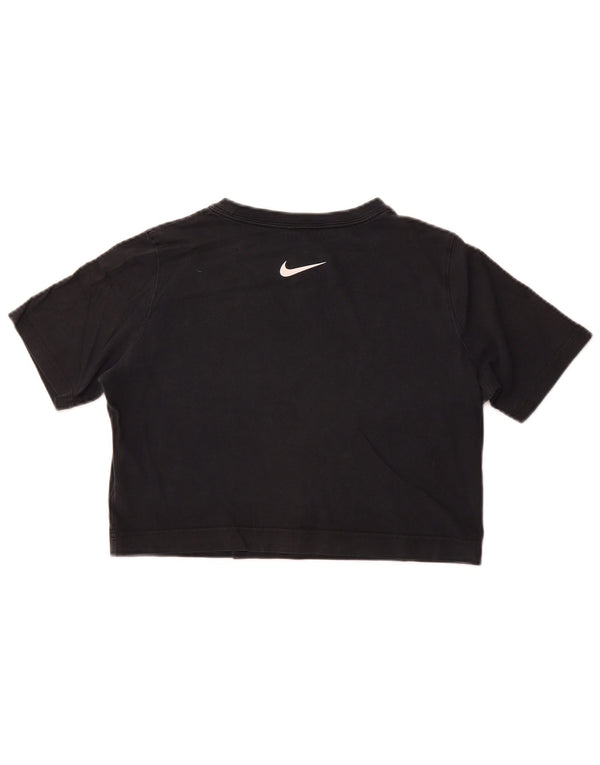 Nike - Camiseta corta con gráfico para mujer, talla 40, talla M, algodón negro