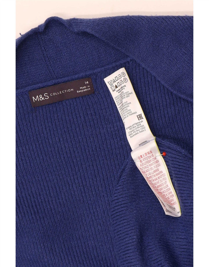 Marks & Spencer Suéter Cárdigan Abierto Largo para Mujer UK 44 Grande Azul