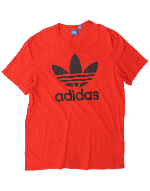 Adidas - Camiseta gráfica para hombre, talla grande, algodón naranja
