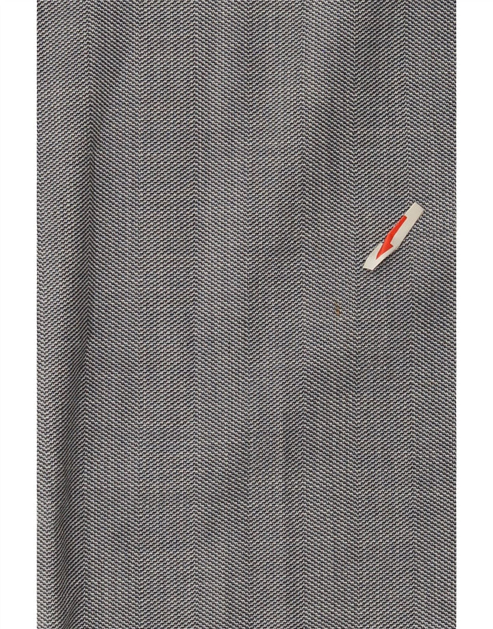 Zara Mujer Pantalón De Traje Slim EU 40 Medium W30 L27 Gris Chevron Poliéster