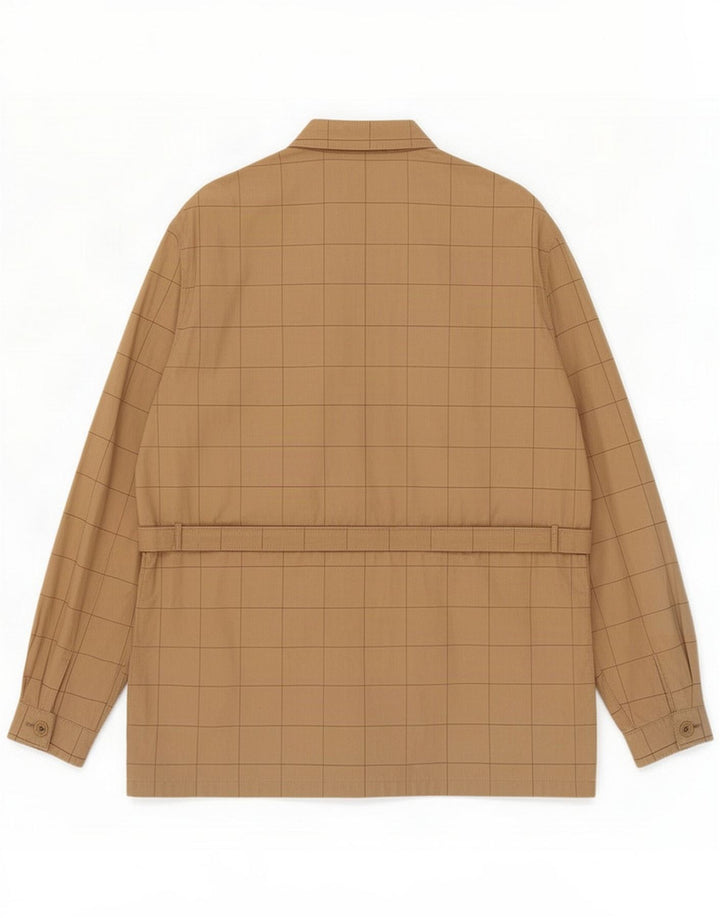 Chaqueta utilitaria para hombre Breco's UK 40 Large Beige Plaid Cotton