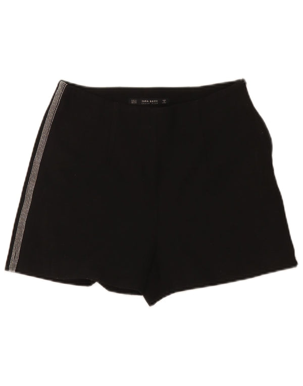 Zara Mujer Pantalones Calientes De Tiro Alto XS W24 Negro Poliéster