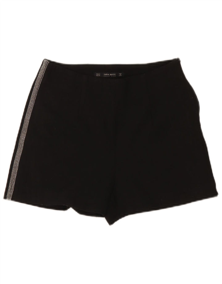 Zara Mujer Pantalones Calientes De Tiro Alto XS W24 Negro Poliéster
