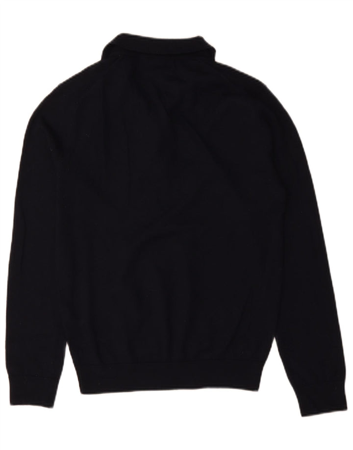 Zara Hombre Polo Cuello Jersey Suéter Pequeño Azul Marino