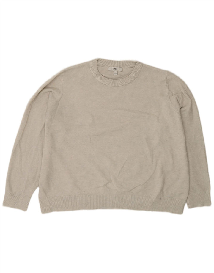 Marks & Spencer Jersey de cuello redondo para hombre XL Poliéster gris