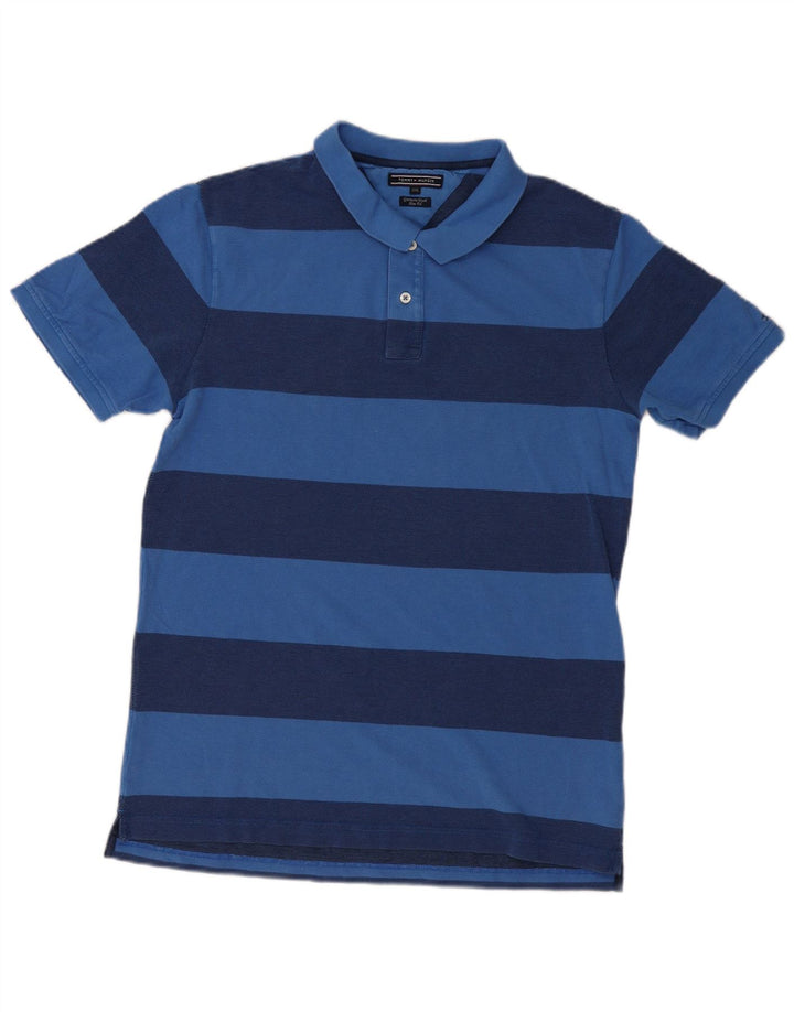 TOMMY HILFIGER Polo ajustado teñido en prenda para hombre 2XL Rayas azules