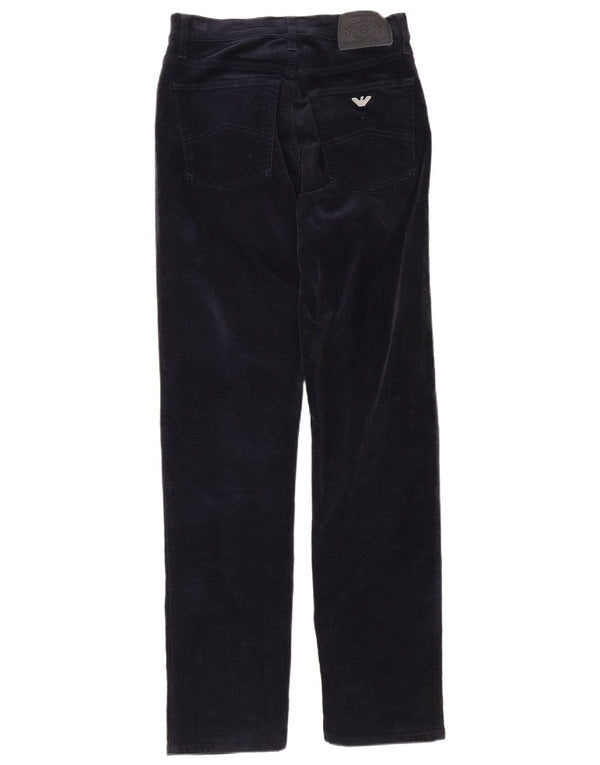 Armani Pantalón Casual Recto Mujer W31 L32 Algodón Azul Marino