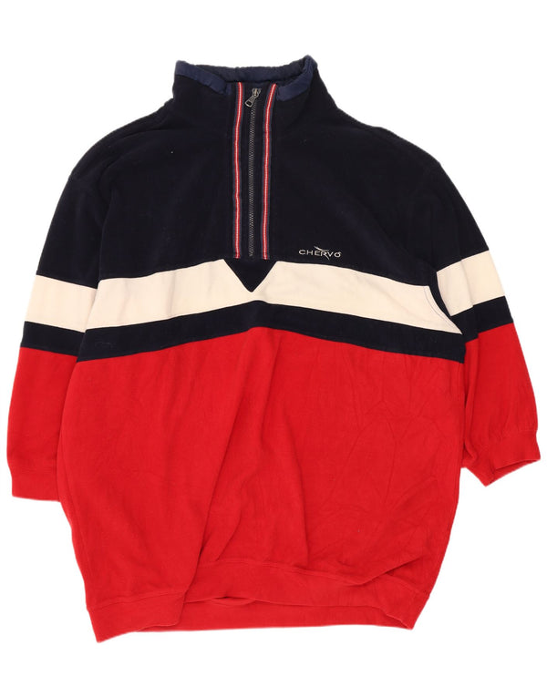 Chervo Jersey polar de manga 3/4 para hombre IT 54 XL Rojo Colorblock Sports