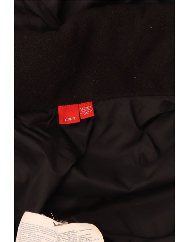 Esprit Abrigo acolchado con capucha para mujer UK 40 Mediano Poliéster negro