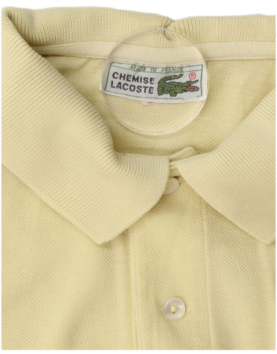 LACOSTE Polo para hombre talla 3 pequeño algodón amarillo