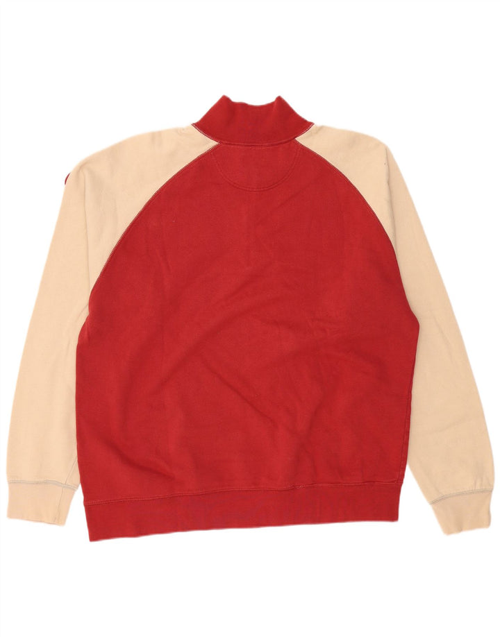 ASICS - Sudadera con cuello y cremallera para hombre, talla 2XL, color rojo, algodón