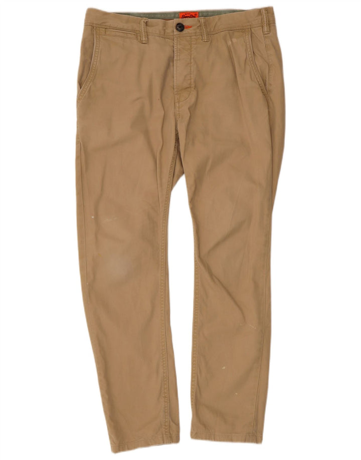Superdry Pantalón Chino Slim Para Hombre Pequeño W34 L27 Algodón Beige