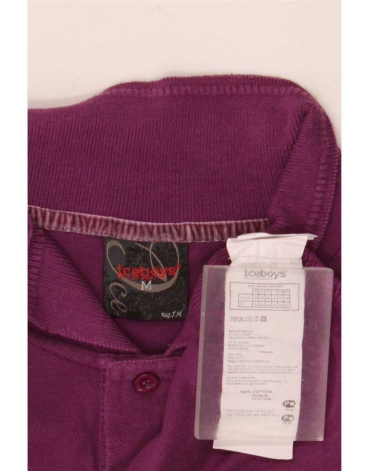 Polo vintage para hombre de algodón morado medio
